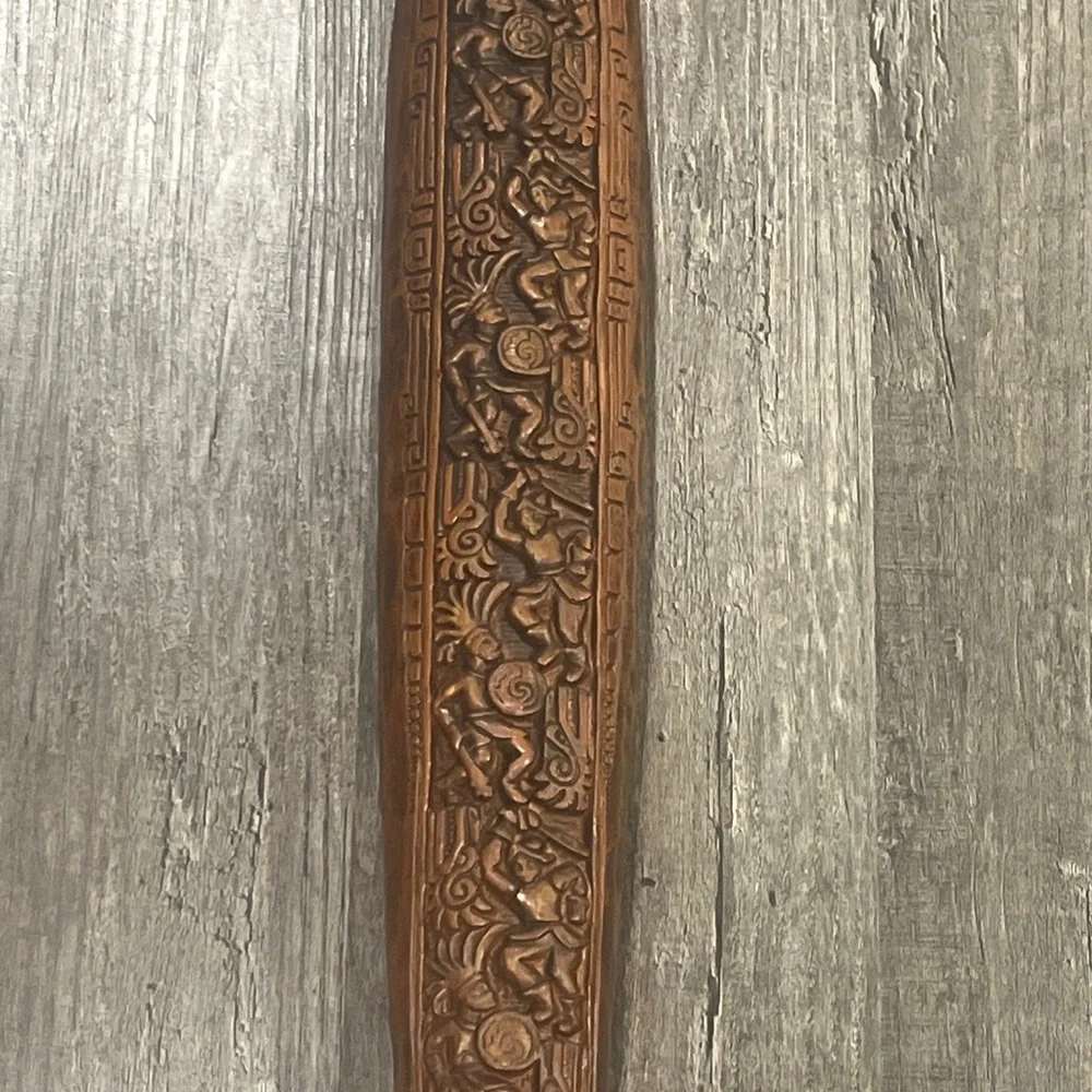 Large Hand-Carved Wooden Spoon - Brown